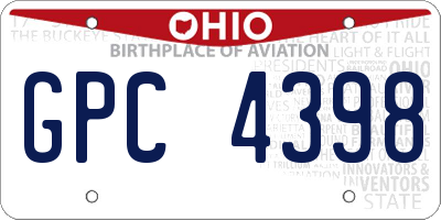 OH license plate GPC4398