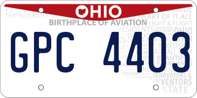 OH license plate GPC4403