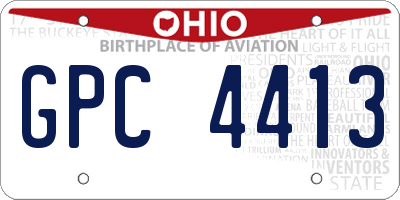 OH license plate GPC4413