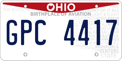 OH license plate GPC4417