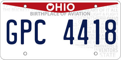 OH license plate GPC4418