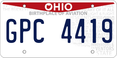OH license plate GPC4419