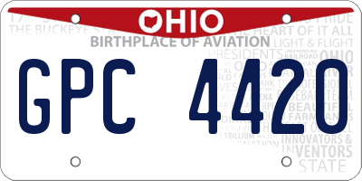 OH license plate GPC4420