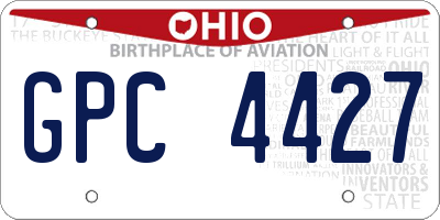 OH license plate GPC4427