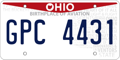 OH license plate GPC4431