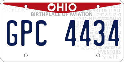 OH license plate GPC4434