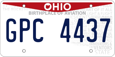 OH license plate GPC4437