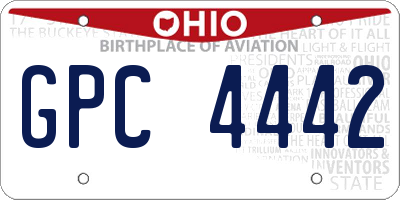 OH license plate GPC4442