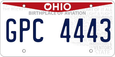 OH license plate GPC4443