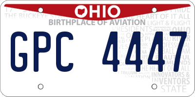 OH license plate GPC4447