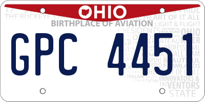OH license plate GPC4451