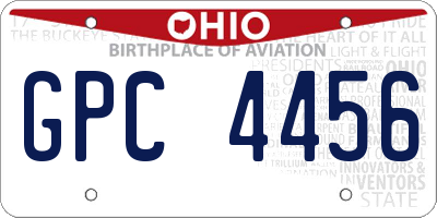OH license plate GPC4456