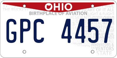 OH license plate GPC4457