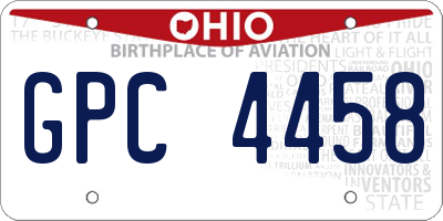OH license plate GPC4458