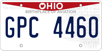OH license plate GPC4460