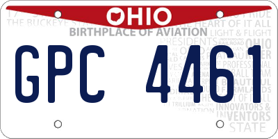 OH license plate GPC4461