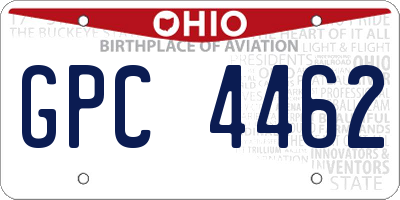 OH license plate GPC4462