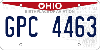 OH license plate GPC4463