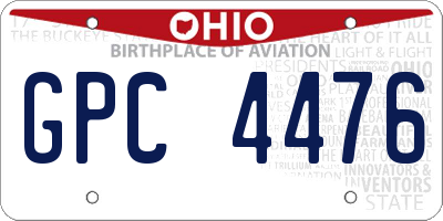 OH license plate GPC4476