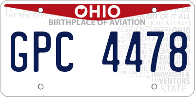 OH license plate GPC4478