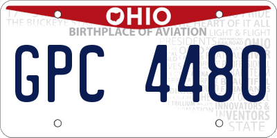OH license plate GPC4480