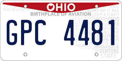 OH license plate GPC4481