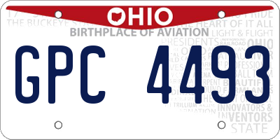 OH license plate GPC4493