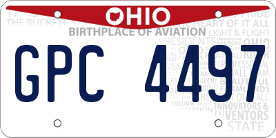 OH license plate GPC4497