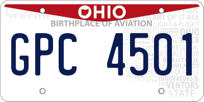 OH license plate GPC4501