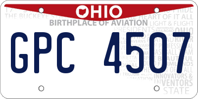 OH license plate GPC4507