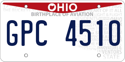 OH license plate GPC4510
