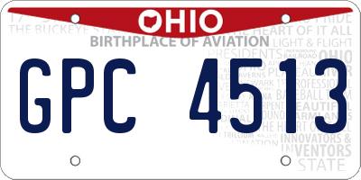 OH license plate GPC4513
