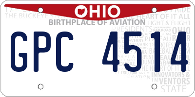 OH license plate GPC4514