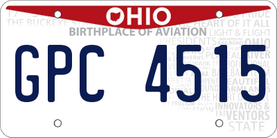 OH license plate GPC4515