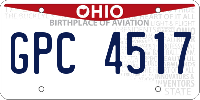 OH license plate GPC4517