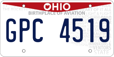 OH license plate GPC4519