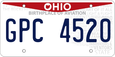 OH license plate GPC4520