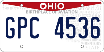 OH license plate GPC4536