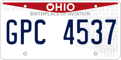 OH license plate GPC4537