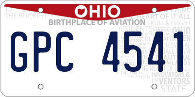 OH license plate GPC4541