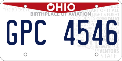 OH license plate GPC4546
