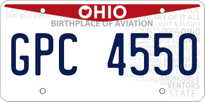 OH license plate GPC4550