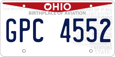 OH license plate GPC4552