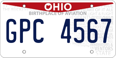 OH license plate GPC4567