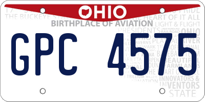 OH license plate GPC4575
