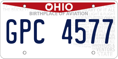 OH license plate GPC4577