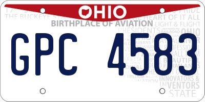 OH license plate GPC4583