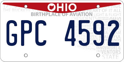OH license plate GPC4592