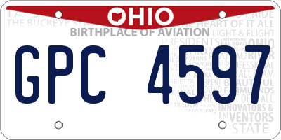 OH license plate GPC4597