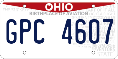 OH license plate GPC4607